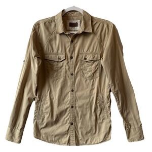 Derby JNS CMTY Utility Roll Tab Khaki Slim Fit Shacket Shirt Pockets Men's M